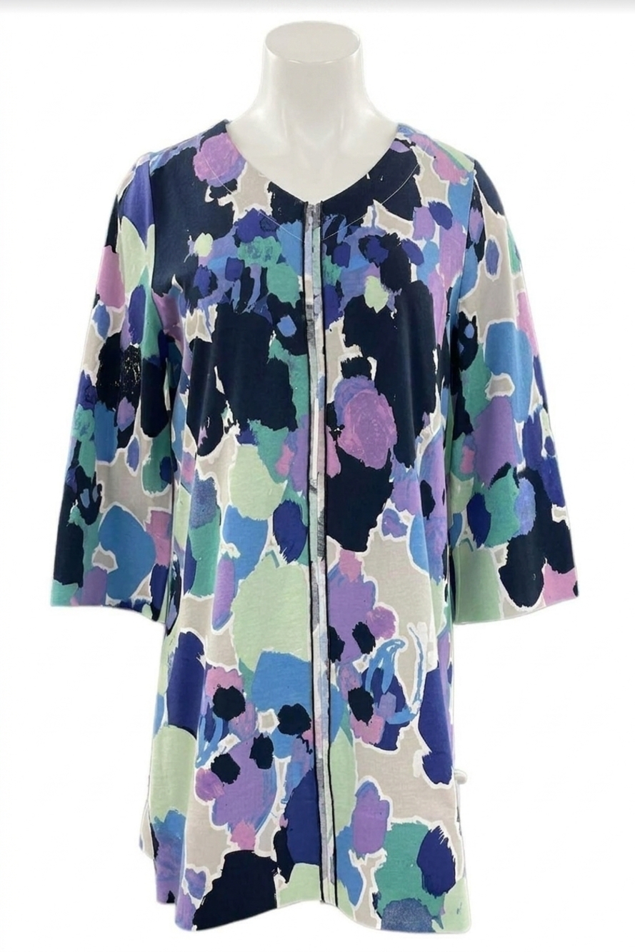 NEW HABITAT women's deep hem print tunic in lagoon mix